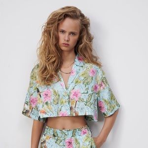ZARA Toucan print shirt top